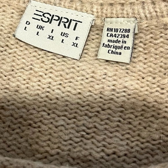 ESPRIT - Color Block gray & tan Sweater Dress - Size L - Picture 3 of 11